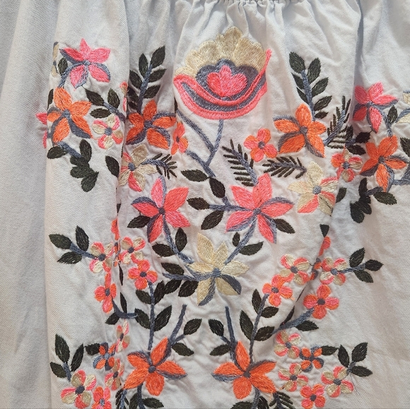 Free People Off The Shoulder Fleur De Jour Embroidered Mini Dress Women's Size S - Picture 7 of 8